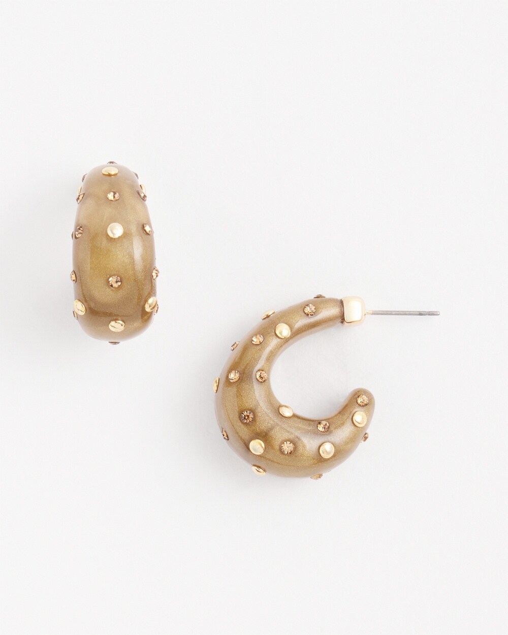 No Droop\u2122 Embellished Resin Hoop Earrings