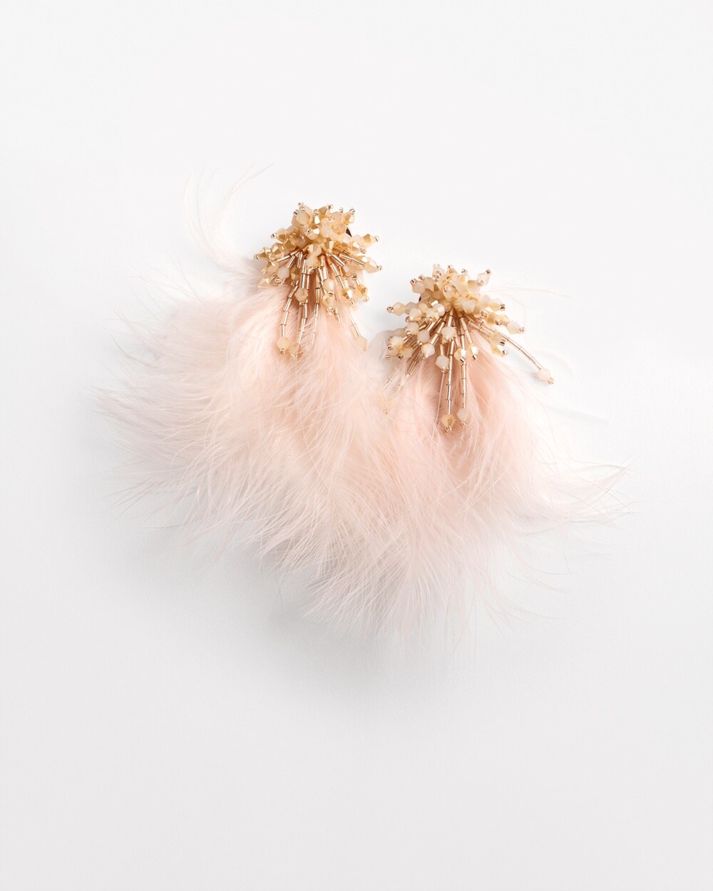 No Droop\u2122 Blush Feather Drop Earrings