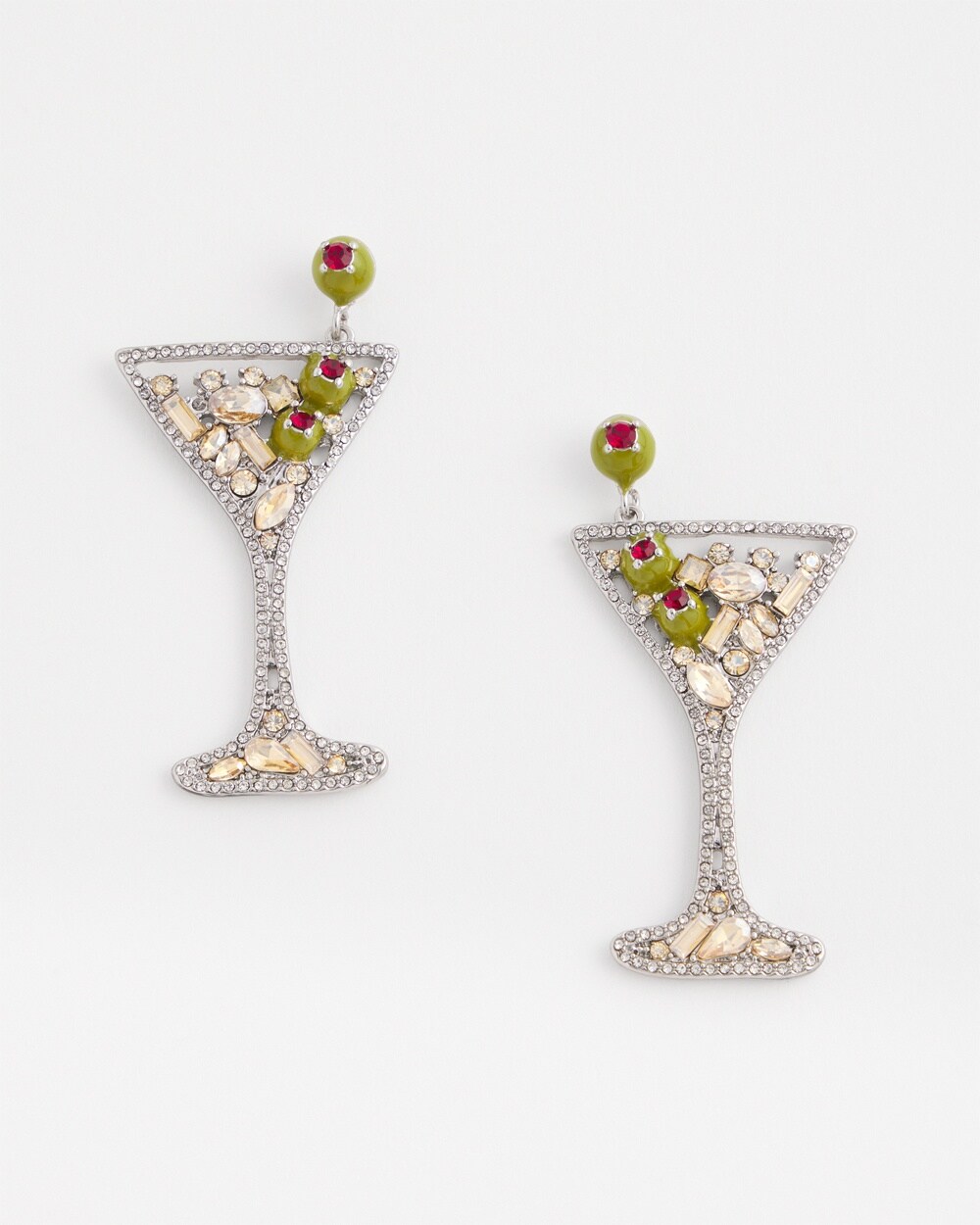 No Droop\u2122 Embellished Martini Earrings