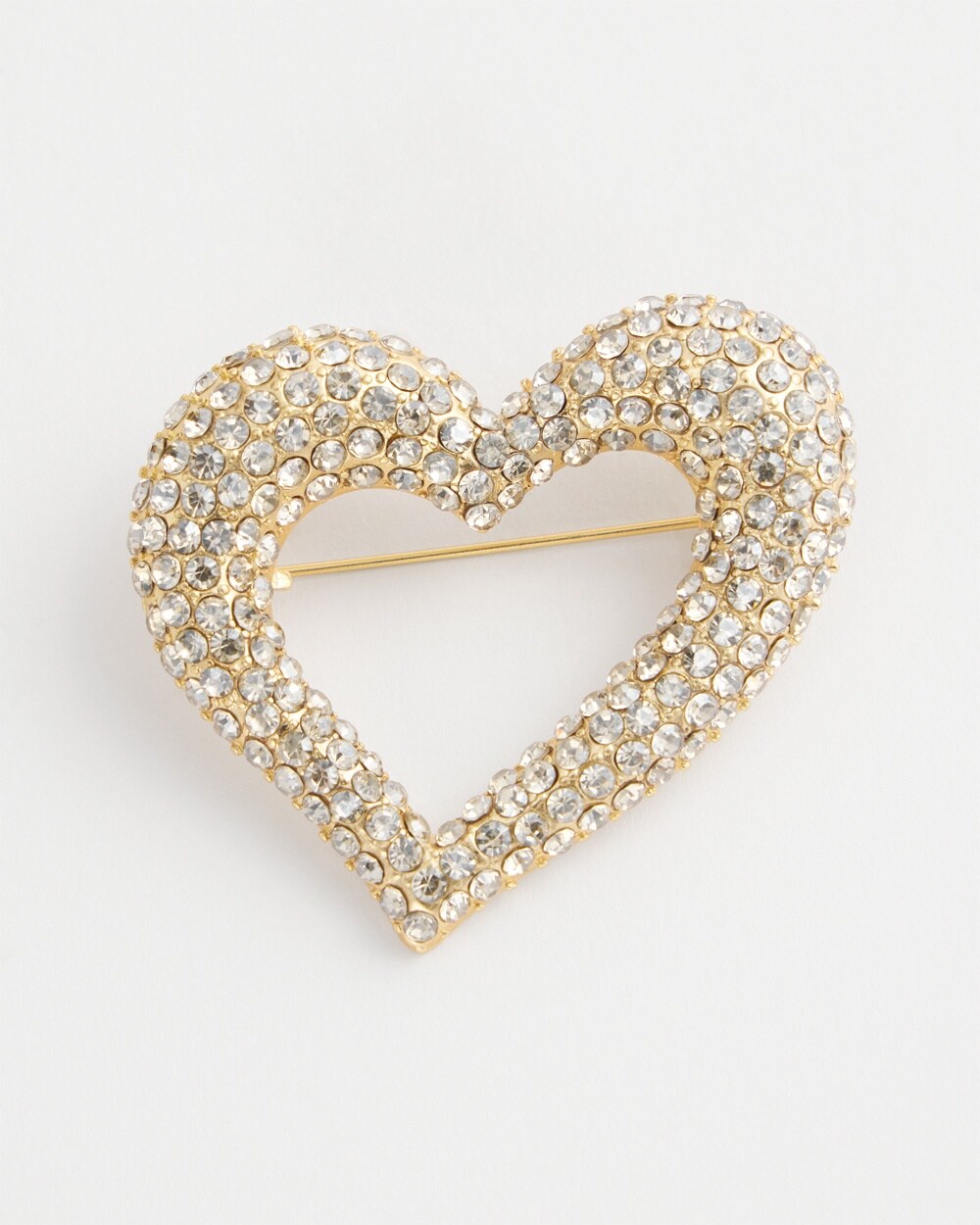 Pav\u00E9 Heart Brooch