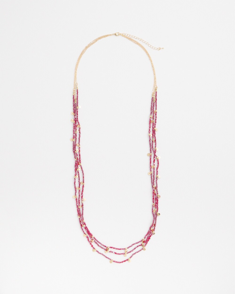 Red Bead Multistrand Necklace