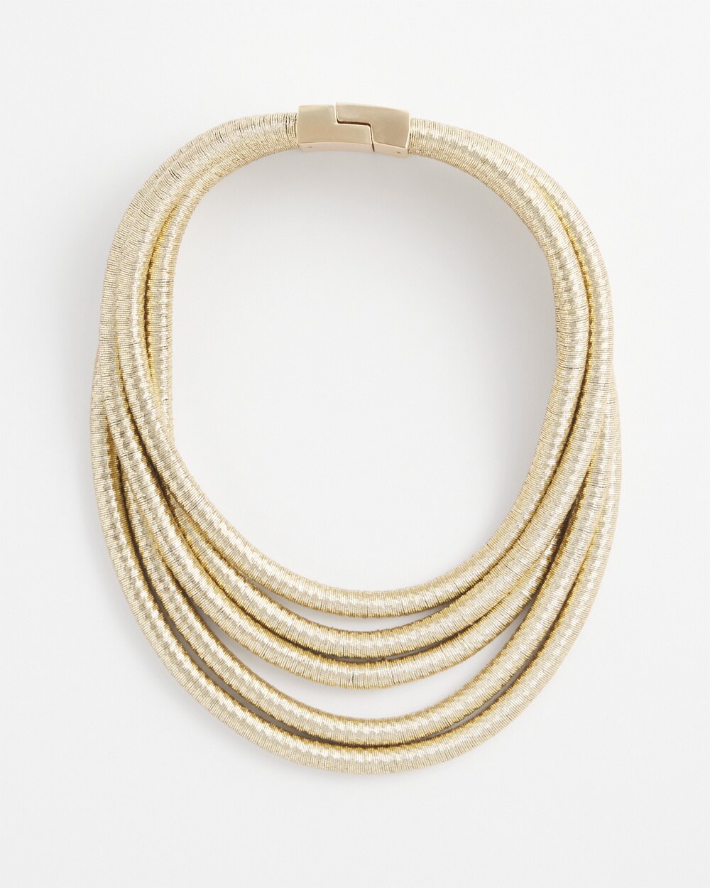 Gold Tone Coil Collar Necklace