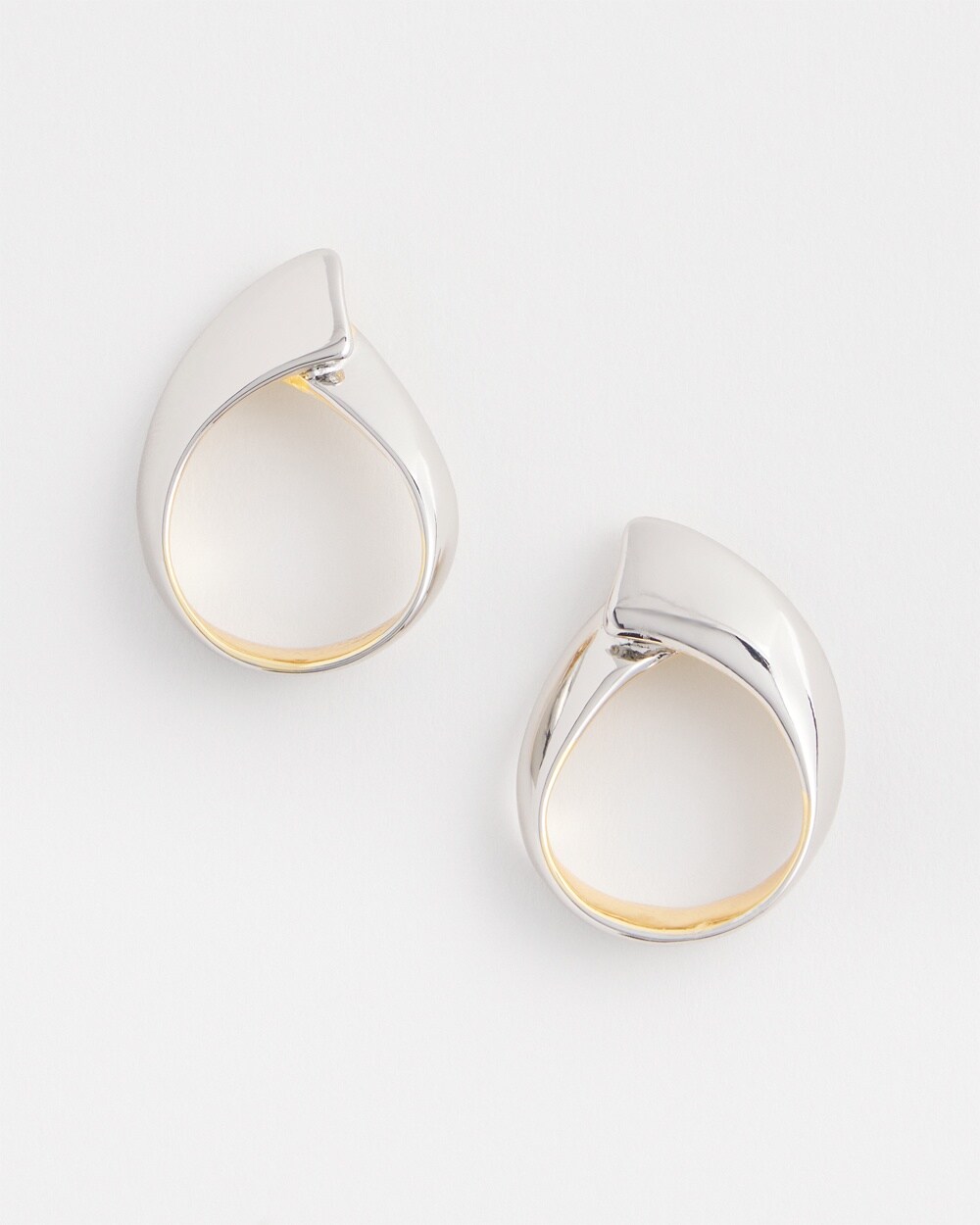 No Droop\u2122 Mixed Metal Twist Earrings