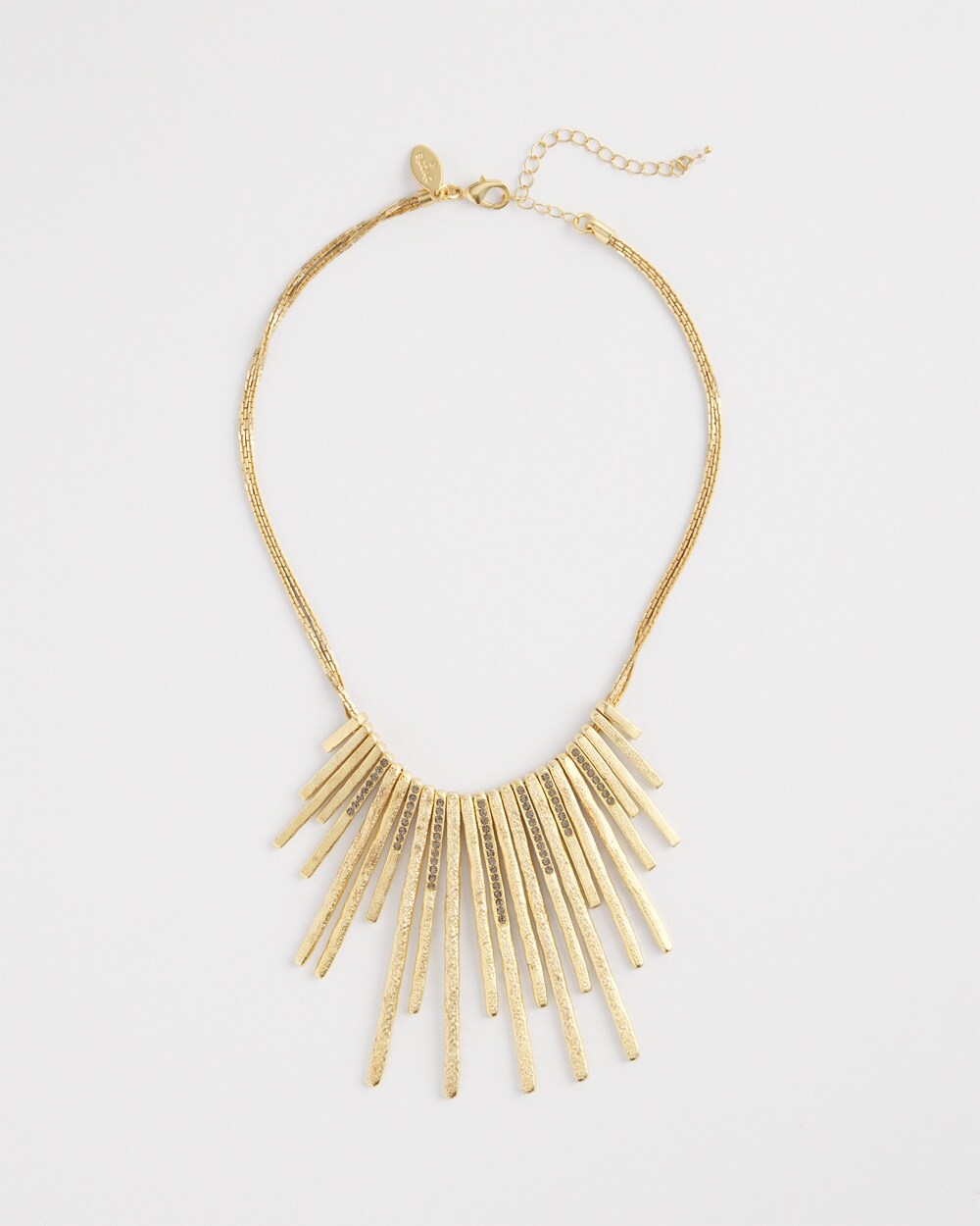 Brushed Gold Tone Bib Necklace