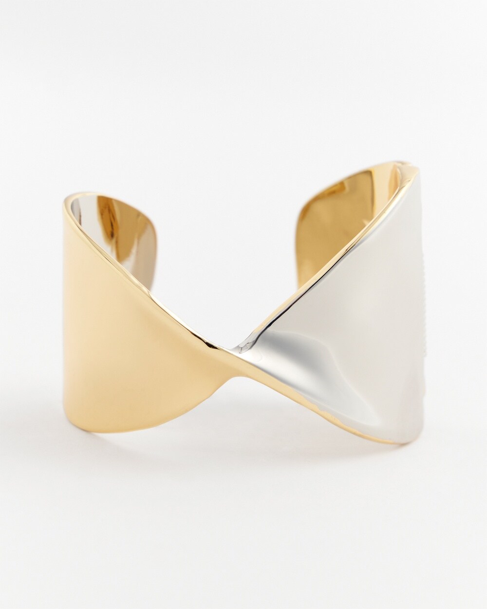 Mixed Metal Silver Cuff Bracelet