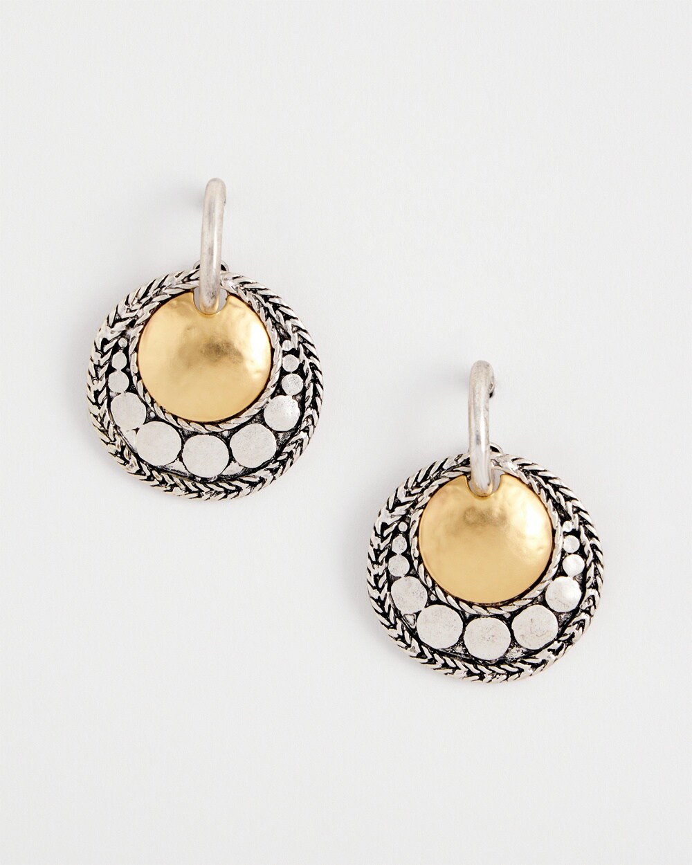 No Droop\u2122 Mixed Metal Drop Earrings