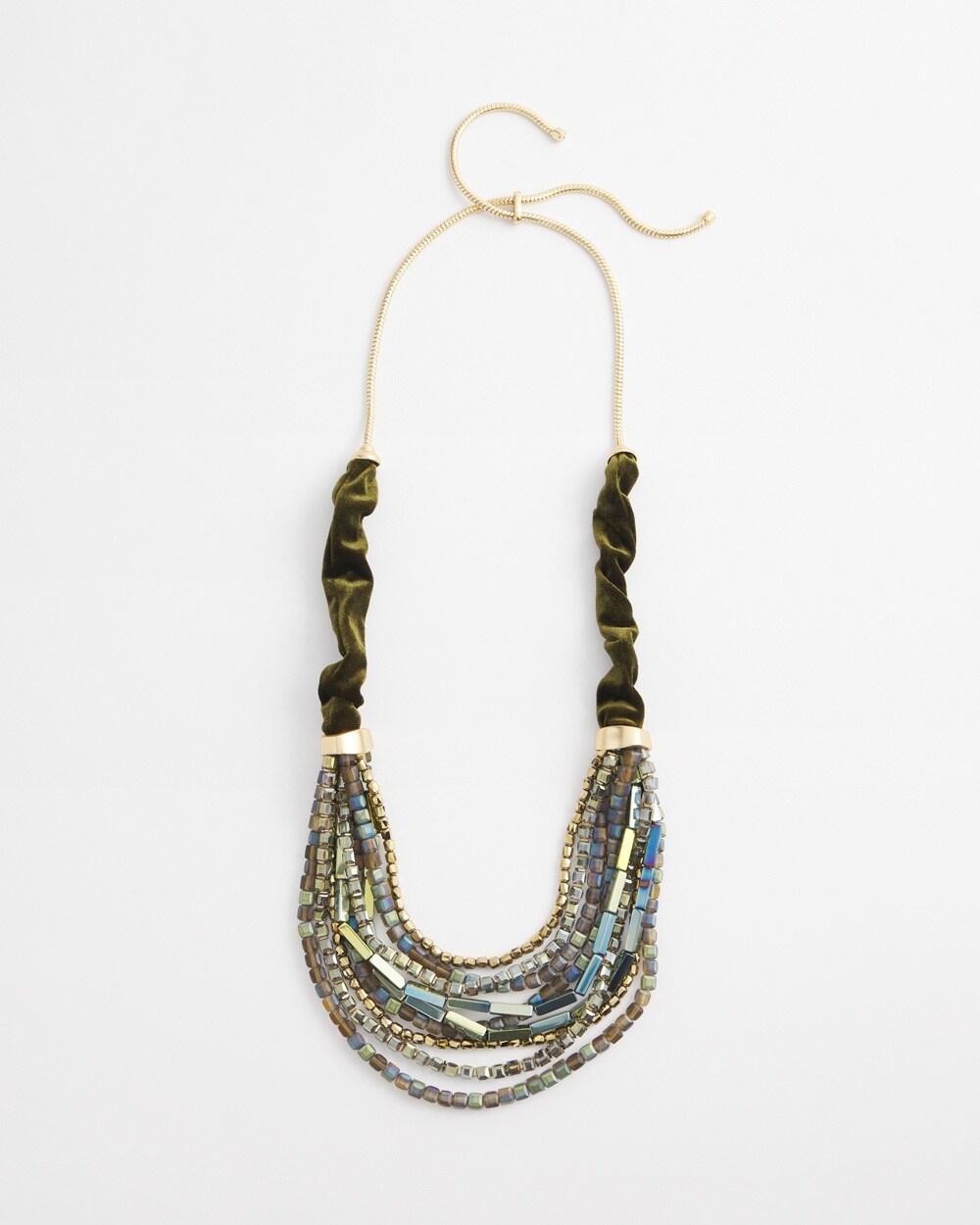 Velvet Beaded Statement Necklace