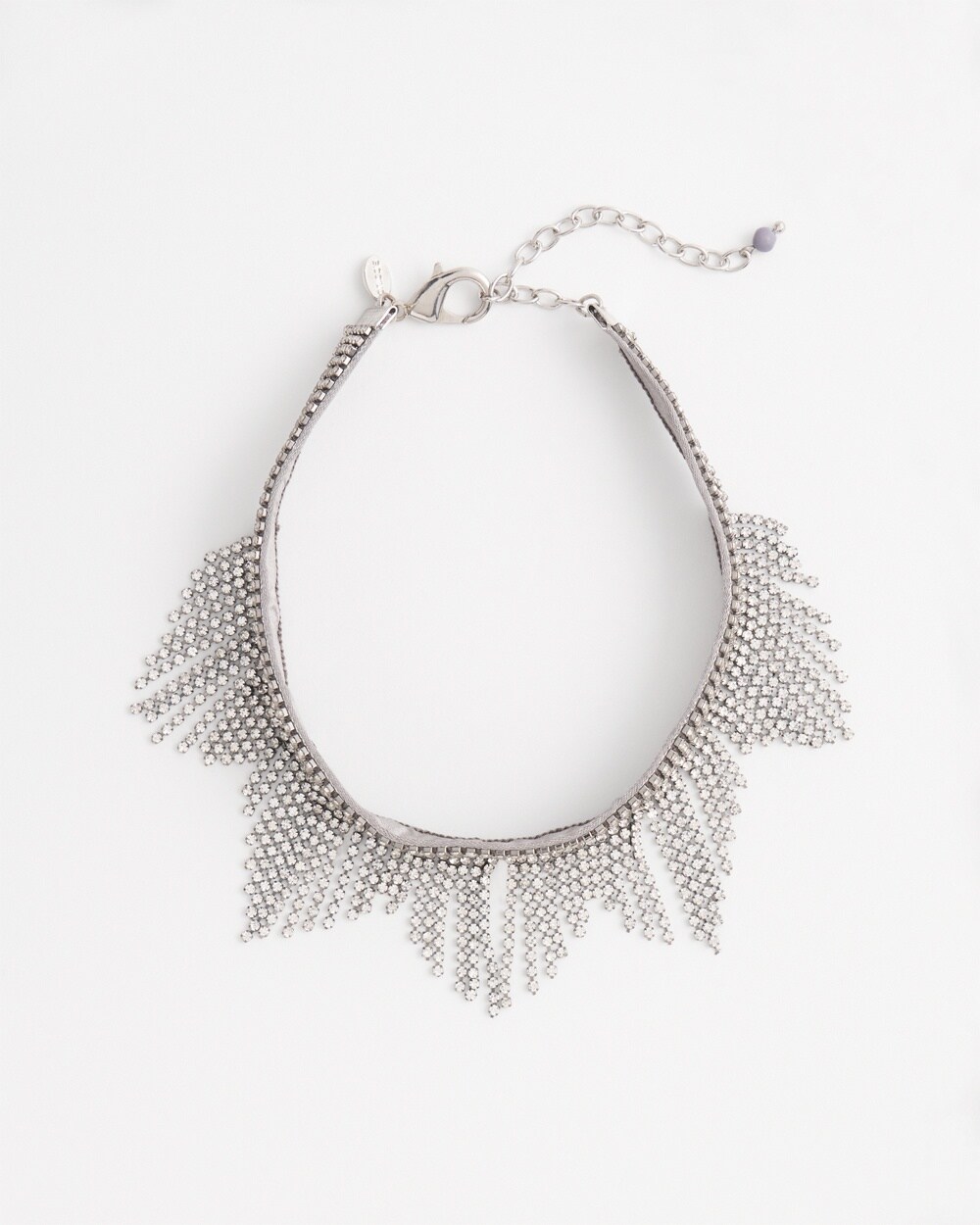 Silver Tone Fringe Collar Necklace