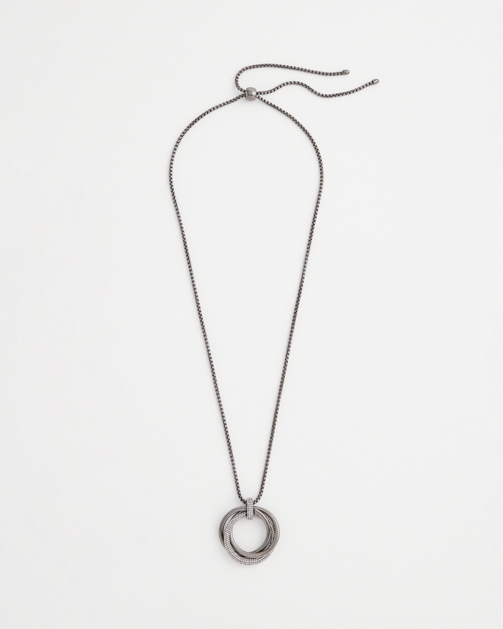 Adjustable Pav\u00E9 Pendant Necklace