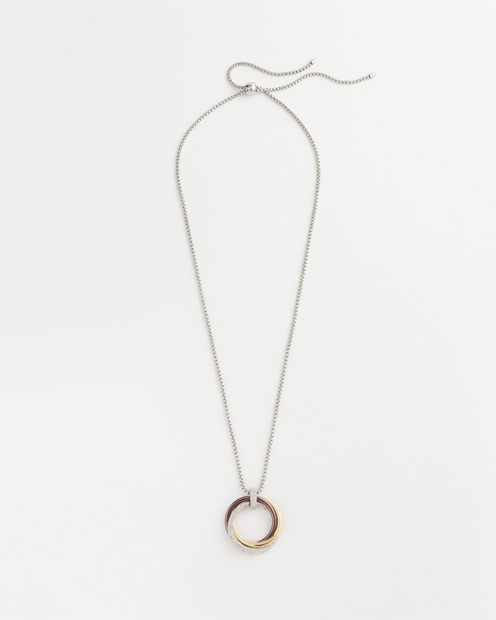 Adjustable Pav\u00E9 Pendant Necklace