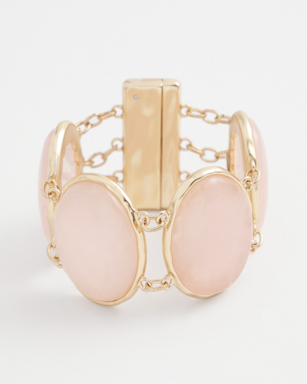 Rose Quartz Gold Tone Bracelet