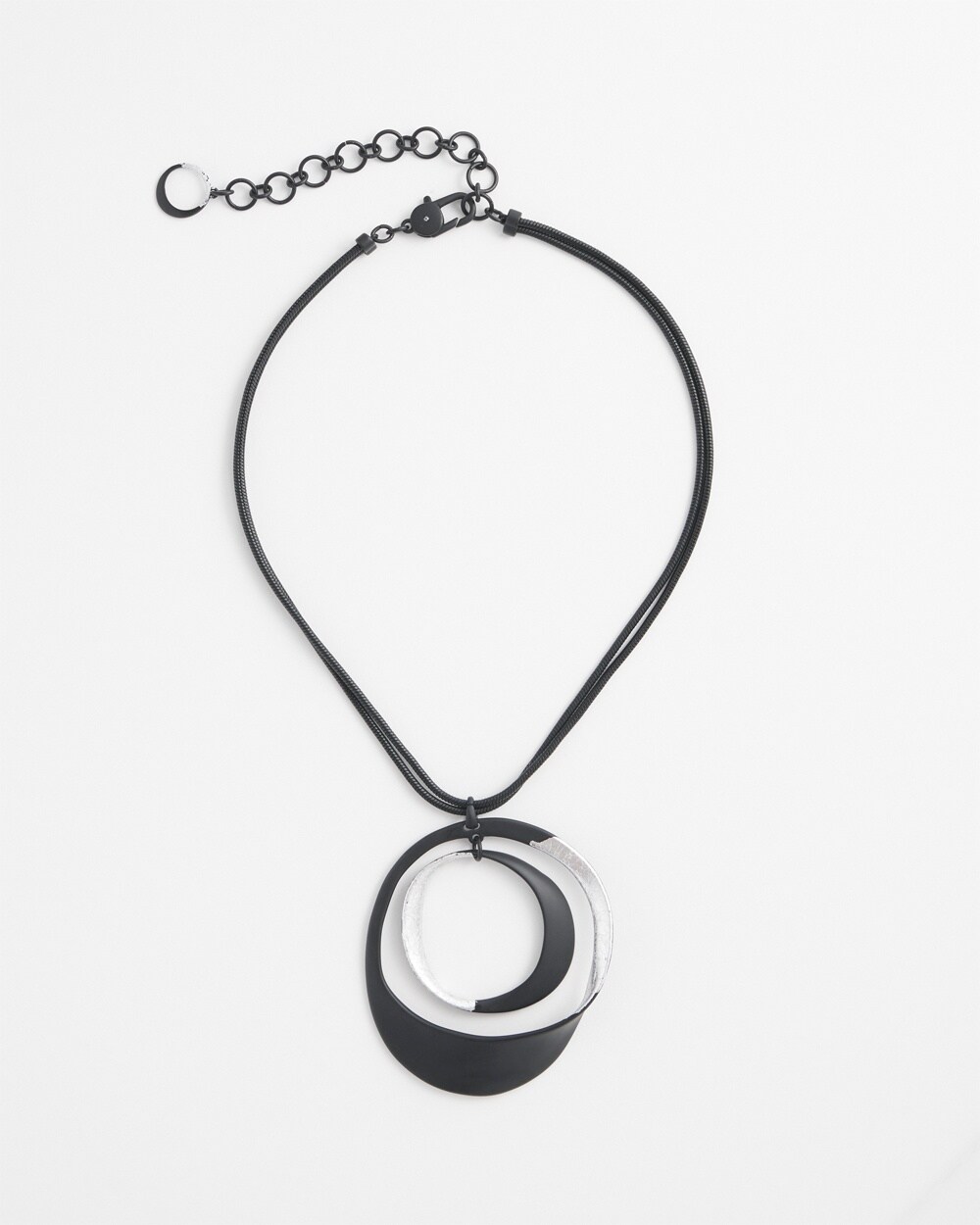 Silver-tone Circle Pendant Necklace