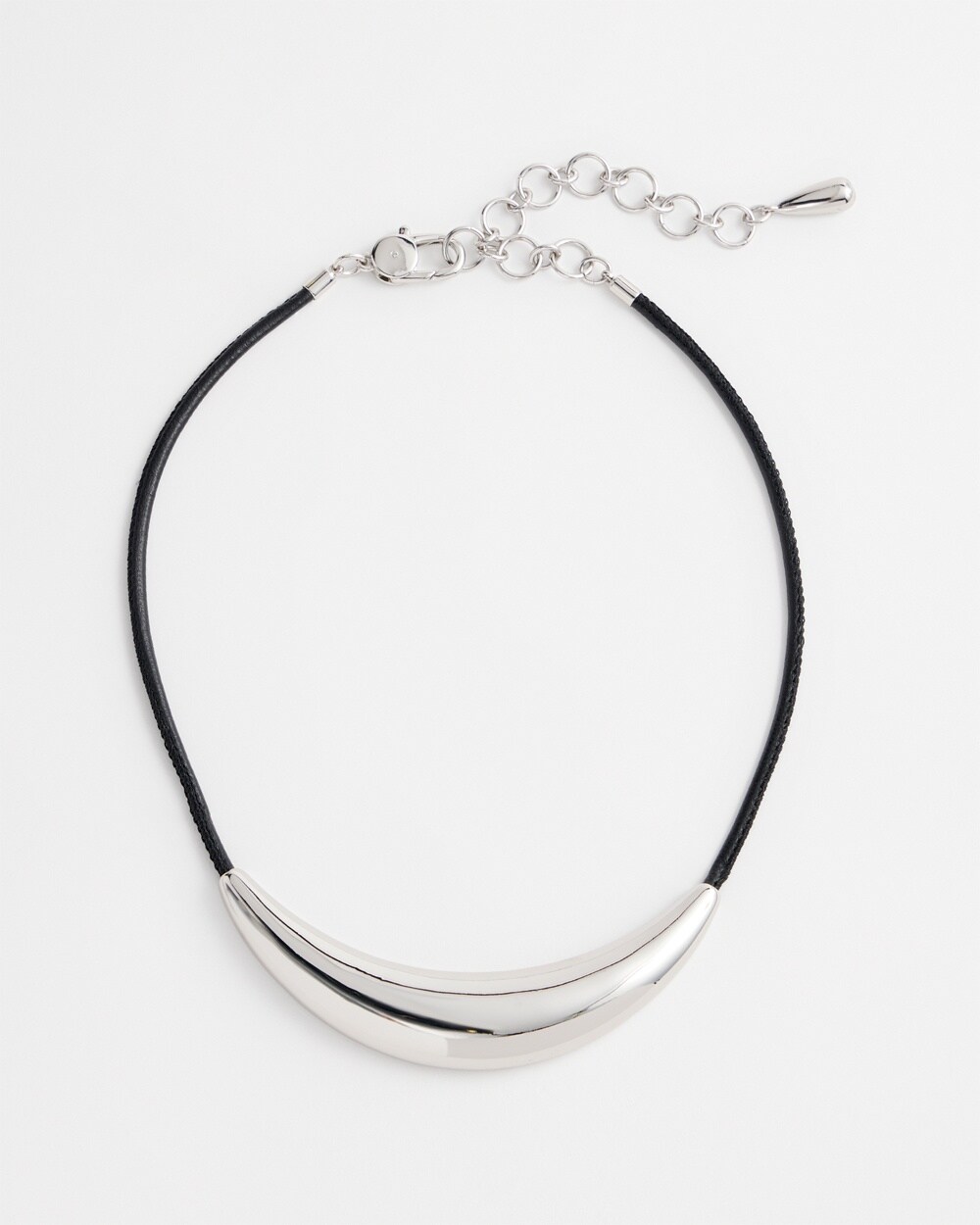 Silver Tone Bib Necklace