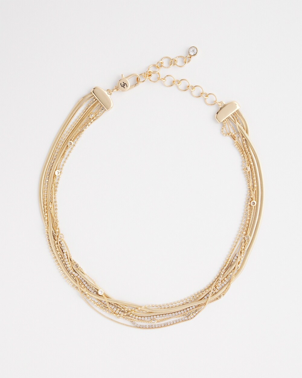 Gold Tone Multi Strand Collar Necklace