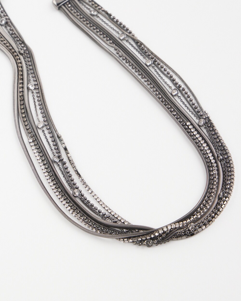 Multi Strand Hematite Collar Necklace