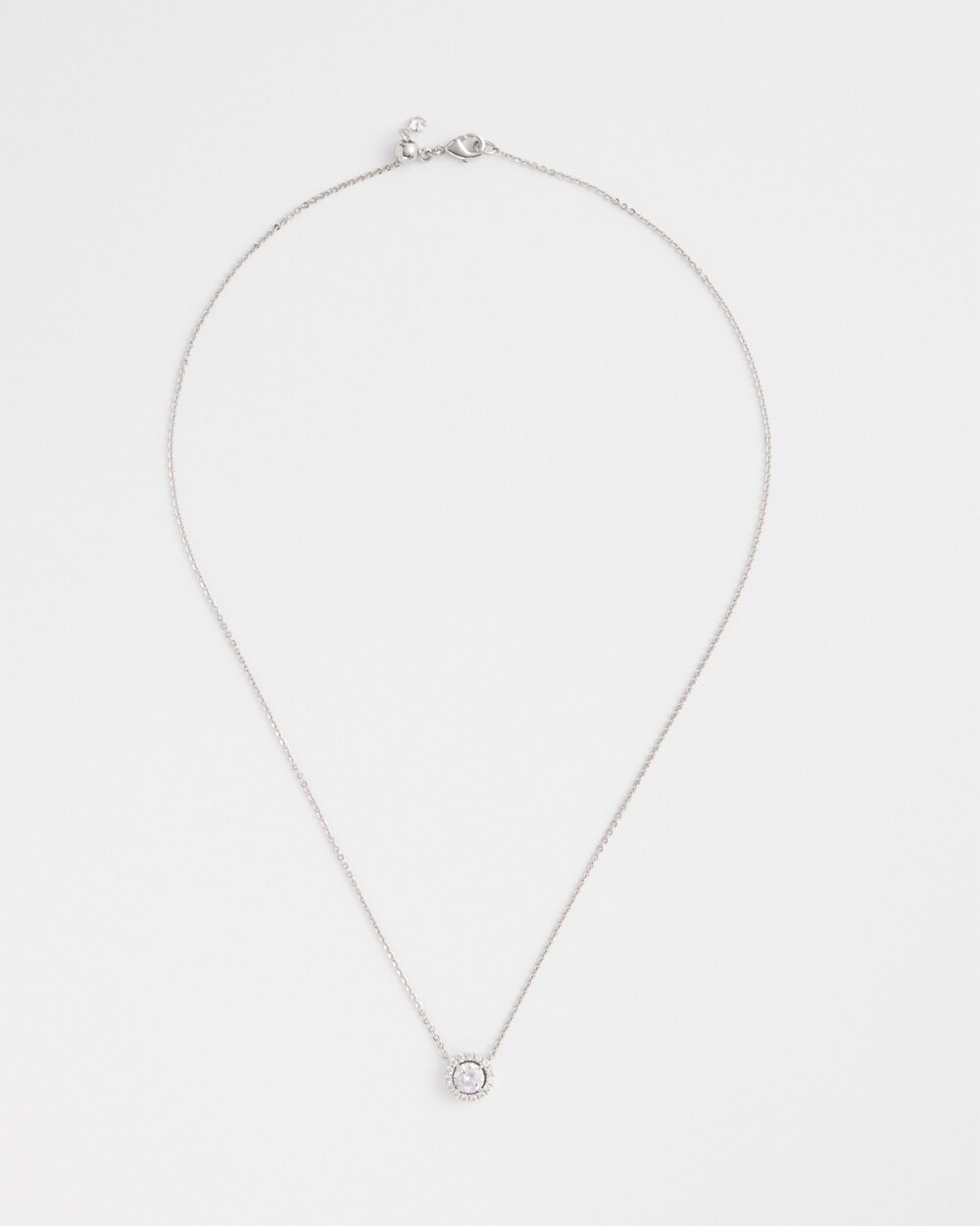 Silver Tone Drop Stone Necklace