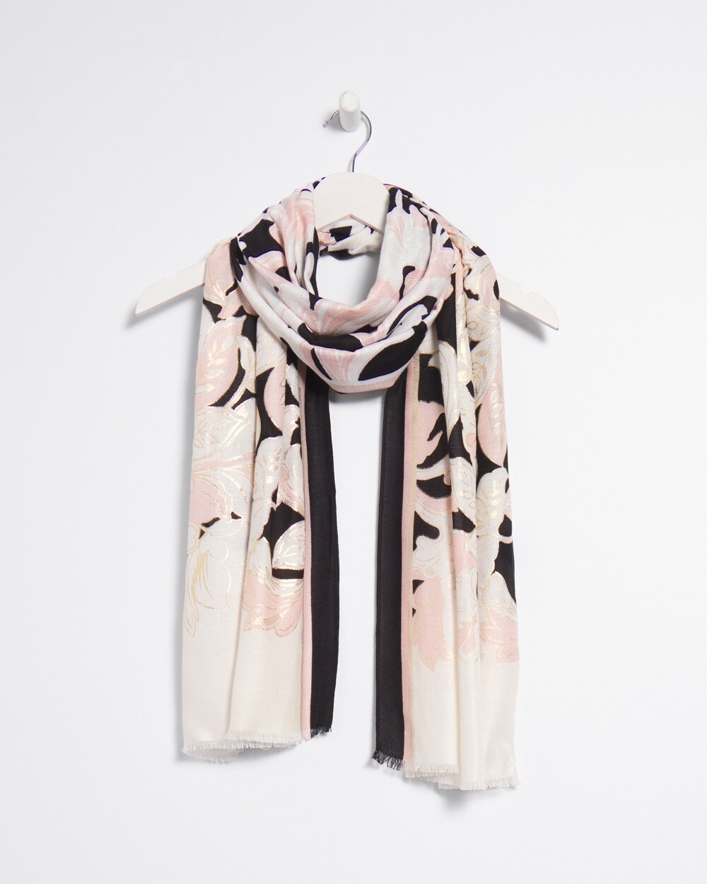 Pink Scroll Floral Scarf