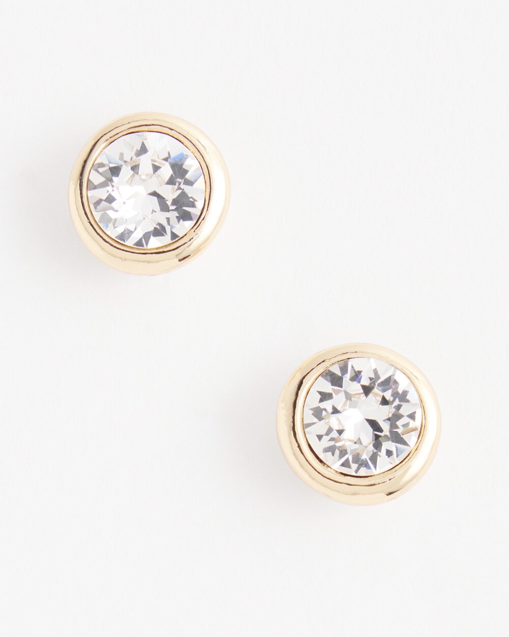 Gold Tone Crystal Stud Earrings