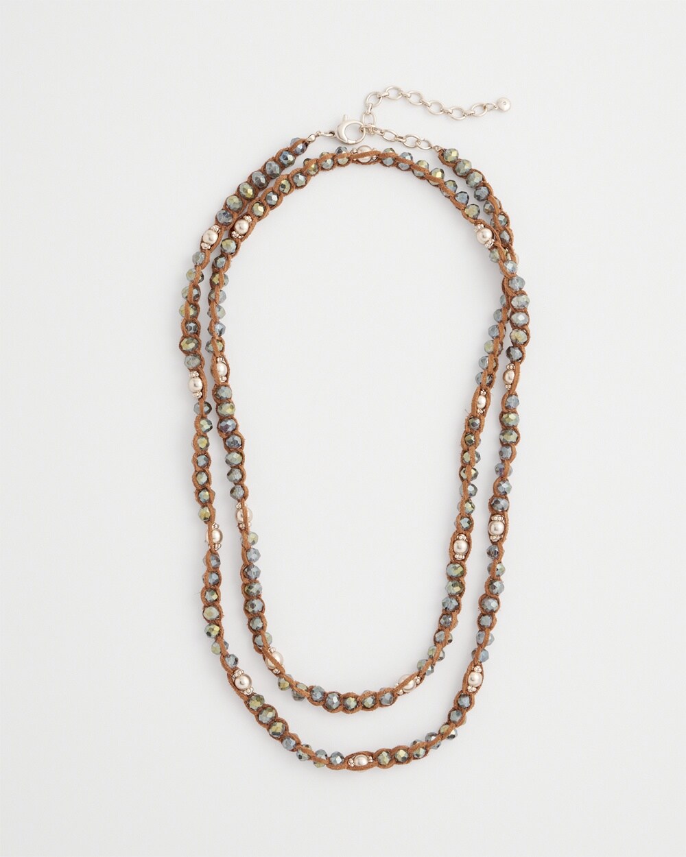 Faux Suede Beaded Necklace