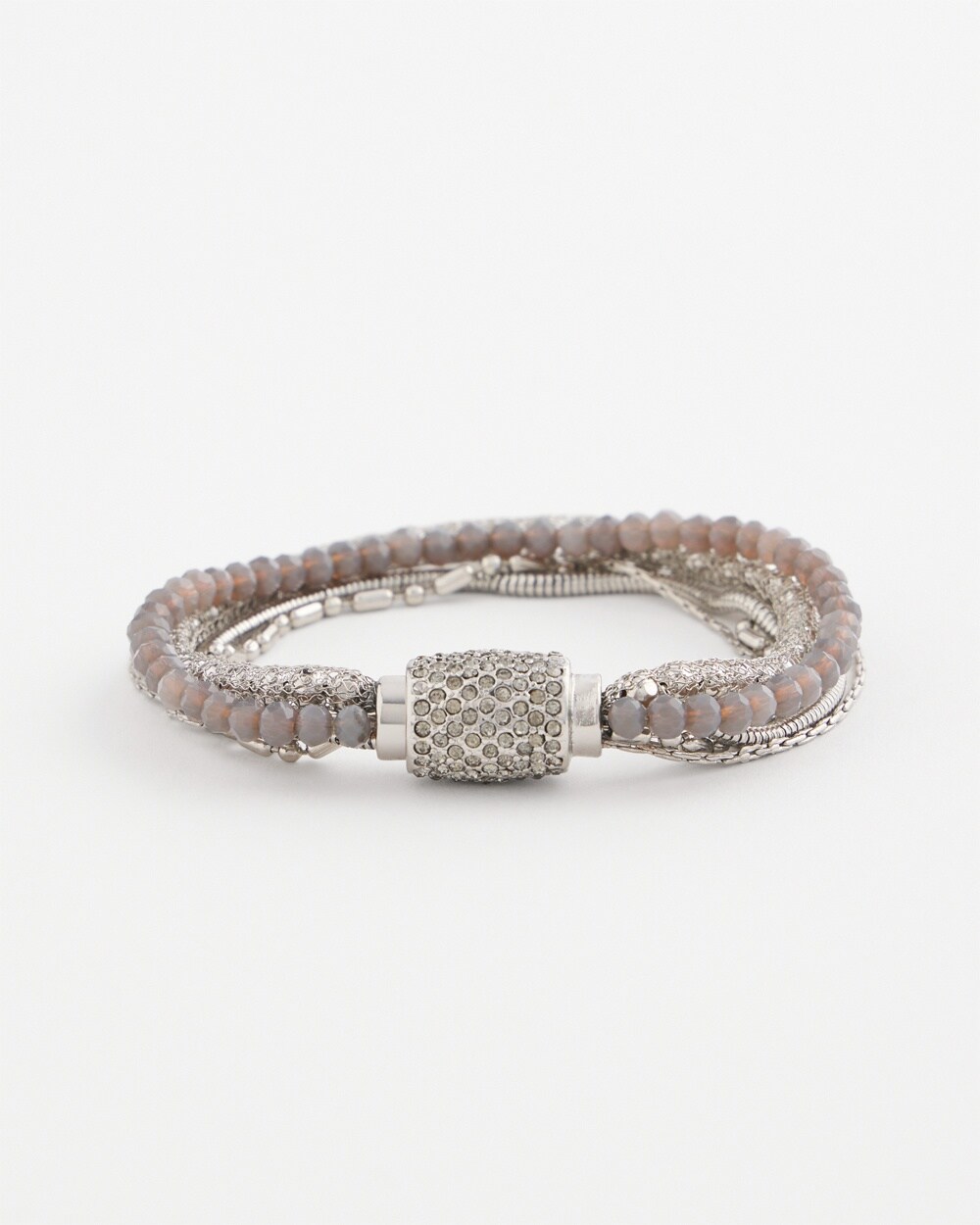 Neutral Multi Strand Pav\u00E9 Bracelet