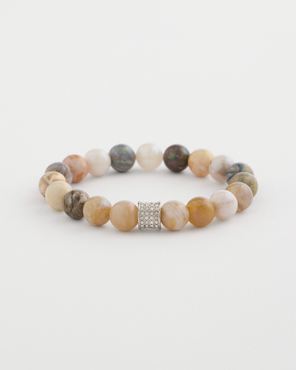 Neutral Beaded Stretch Bracelet