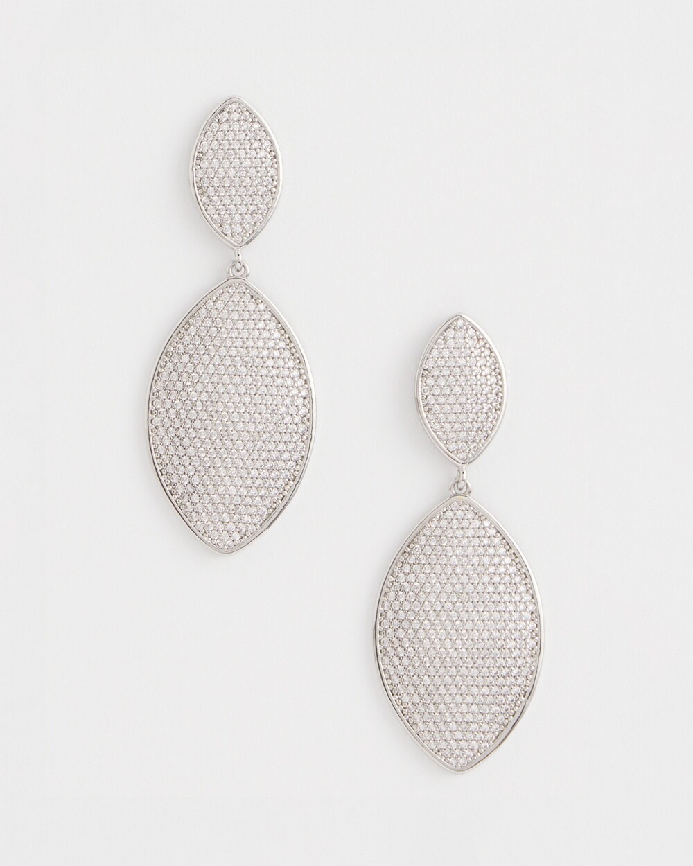 No Droop\u2122 Pav\u00E9 Navette Drop Earrings