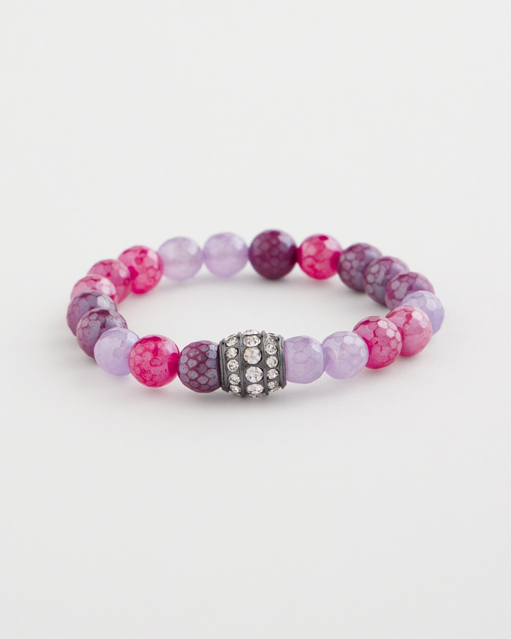 Purple Beaded Pav\u00E9 Bracelet