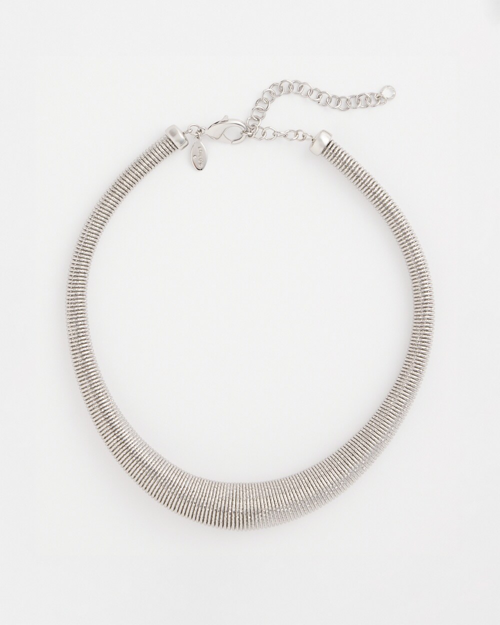 Silver Coil Statement Choker Necklace