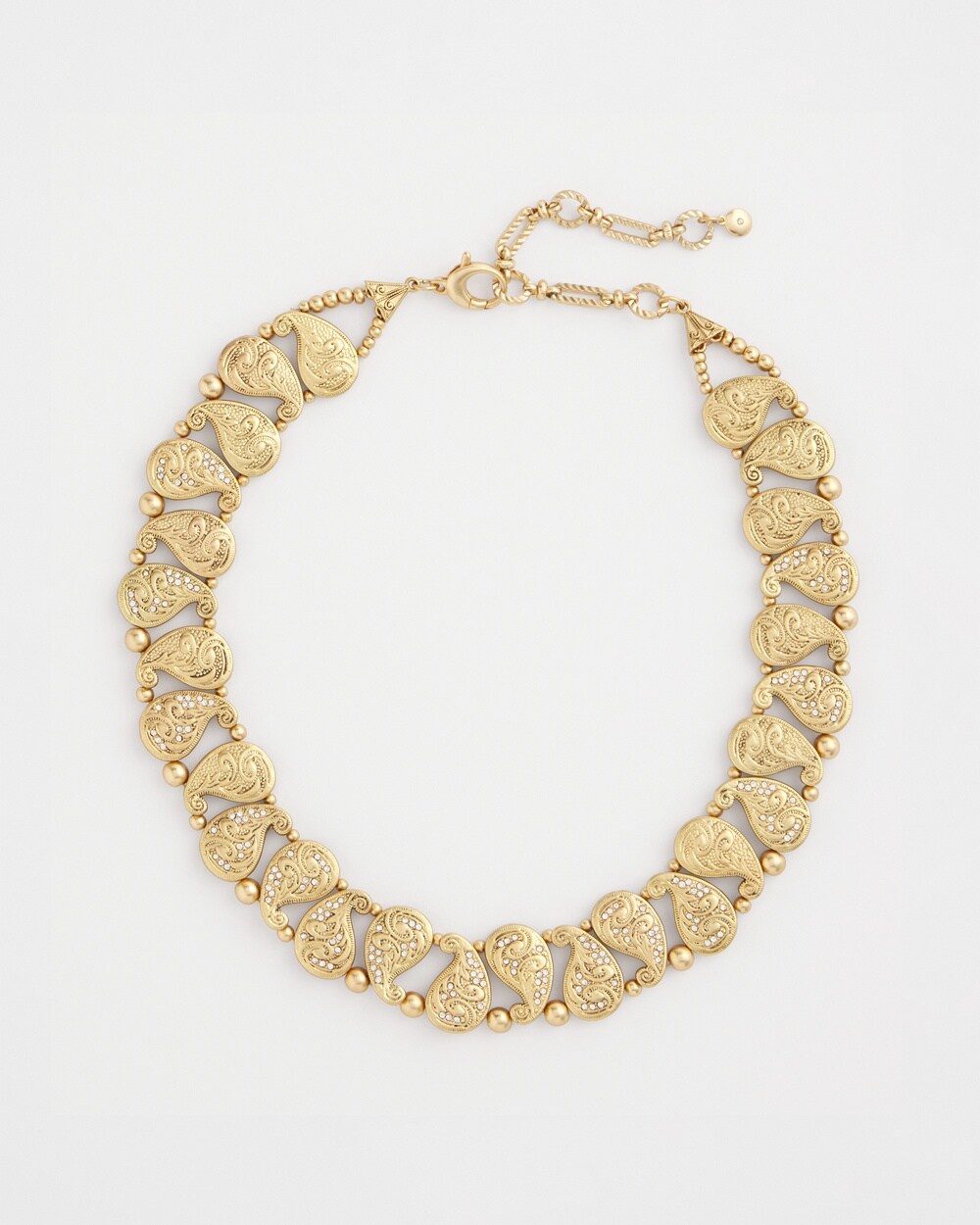 Paisley Gold Tone Collar Necklace