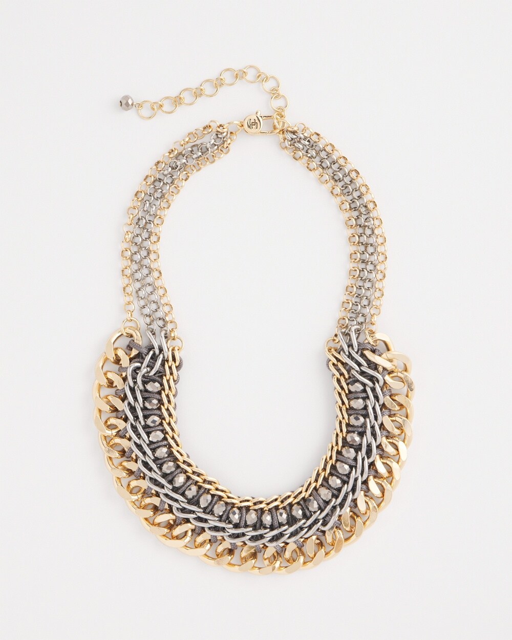 Mixed-Metal Chain Collar Necklace