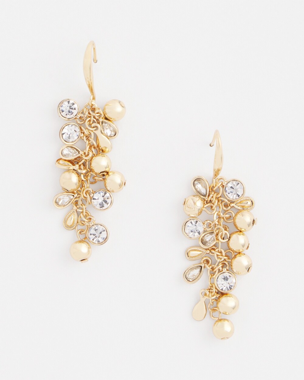 No Droop\u2122 Gold Tone Cluster Earrings