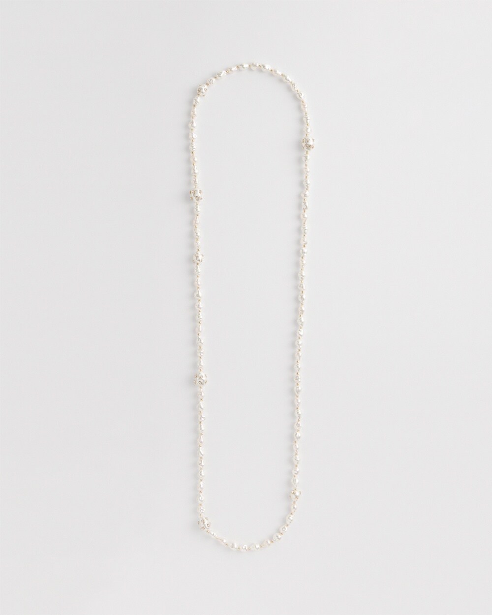 Long Faux Pearl Necklace