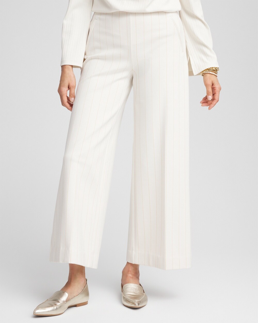 Juliet 360 Pinstripe Wide-Leg Pants