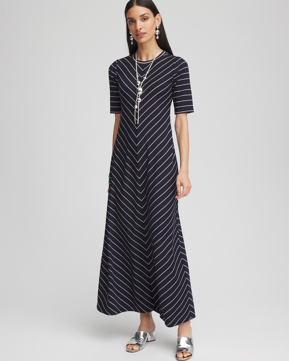 Striped Ponte\u2122 Maxi Dress