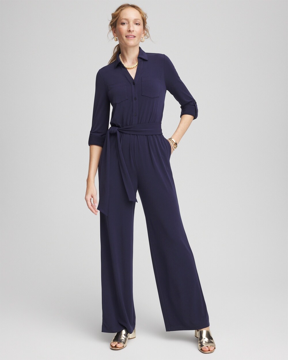 Belted Knit Jumpsuit