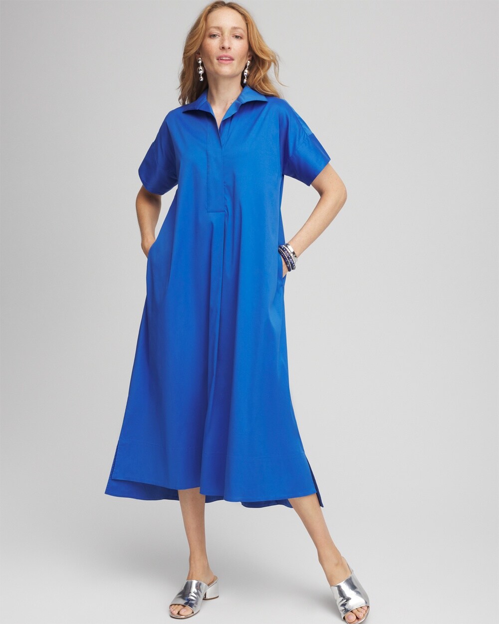 Popover Hi-low Midi Shirtdress