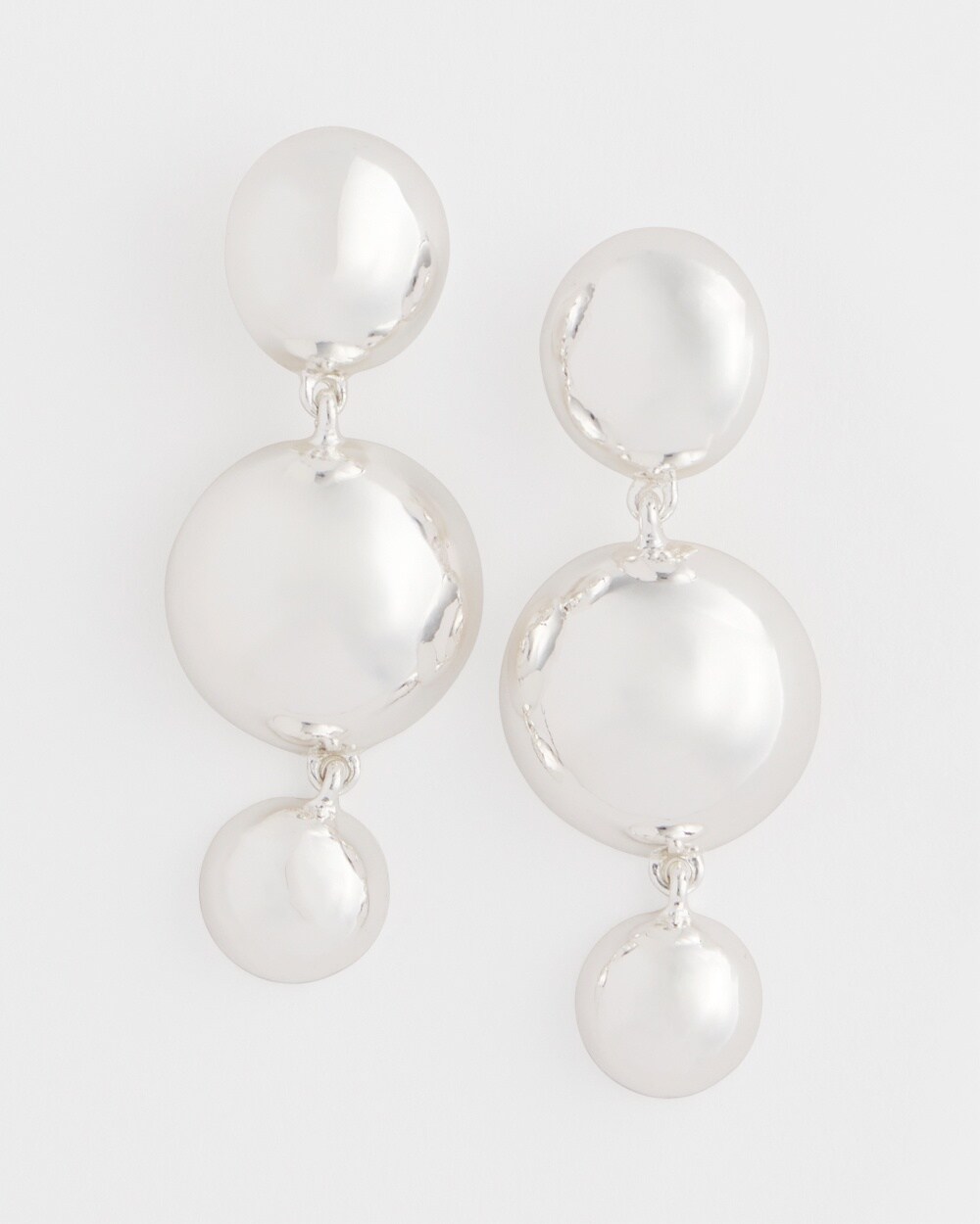 Silver Drop Clip-On Earrings