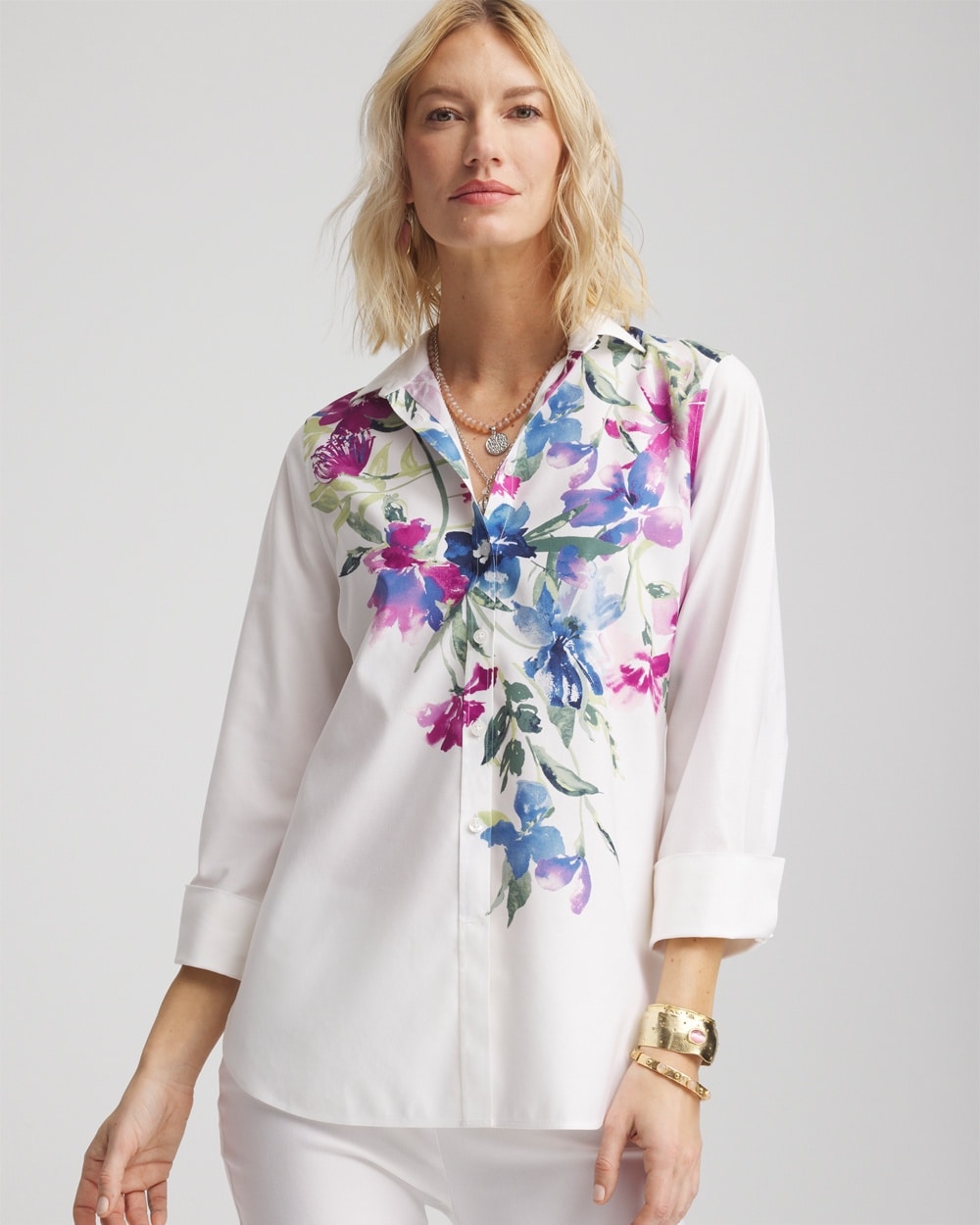 No Iron\u00AE Floral Stretch Shirt