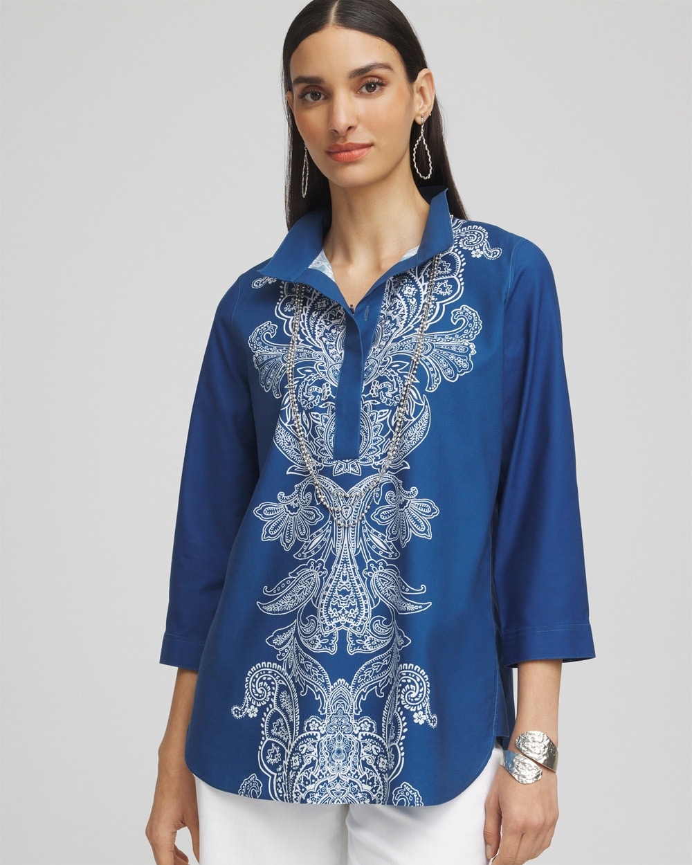 No Iron\u00AE Paisley Buttonback Tunic