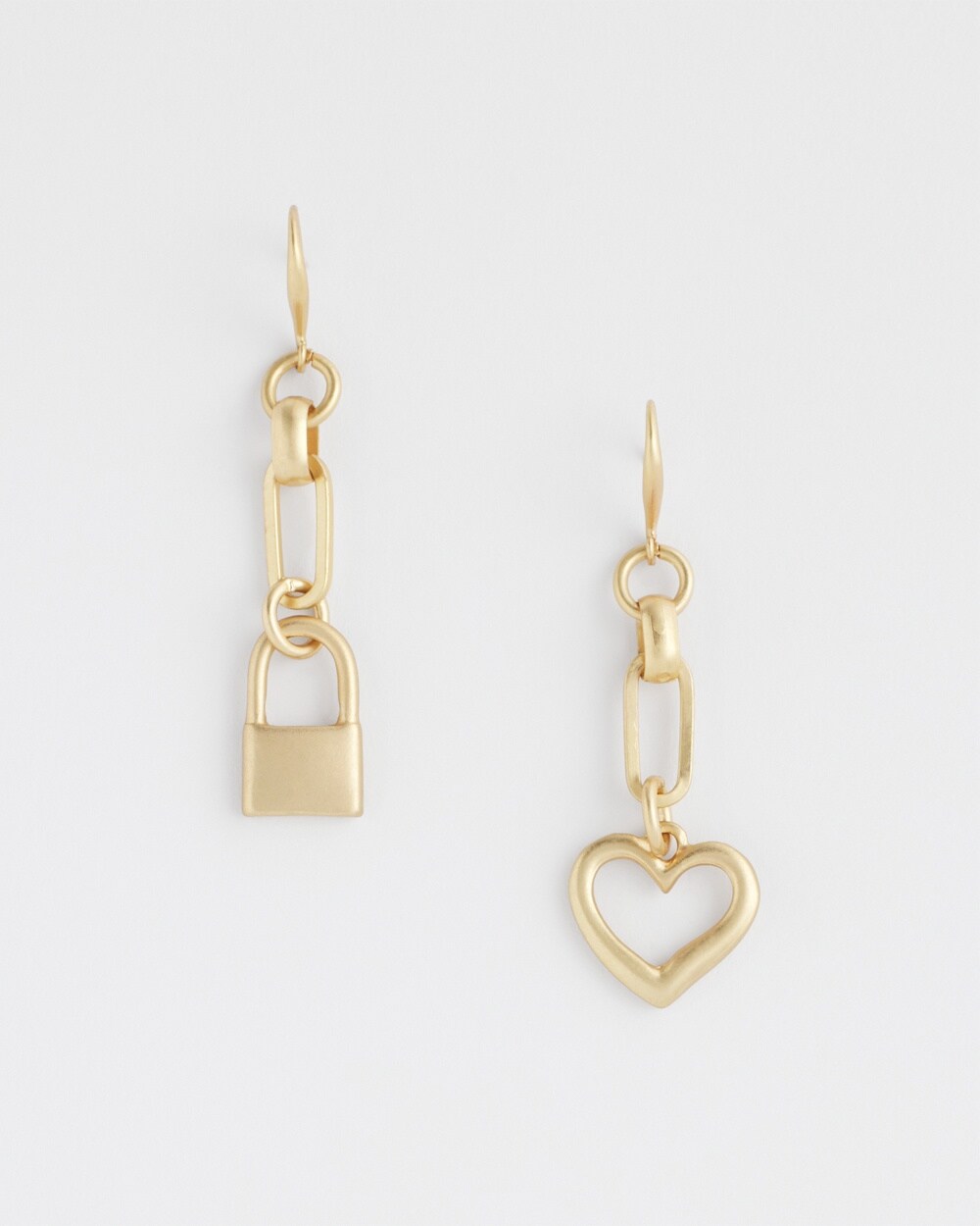 Padlock & Heart Earrings