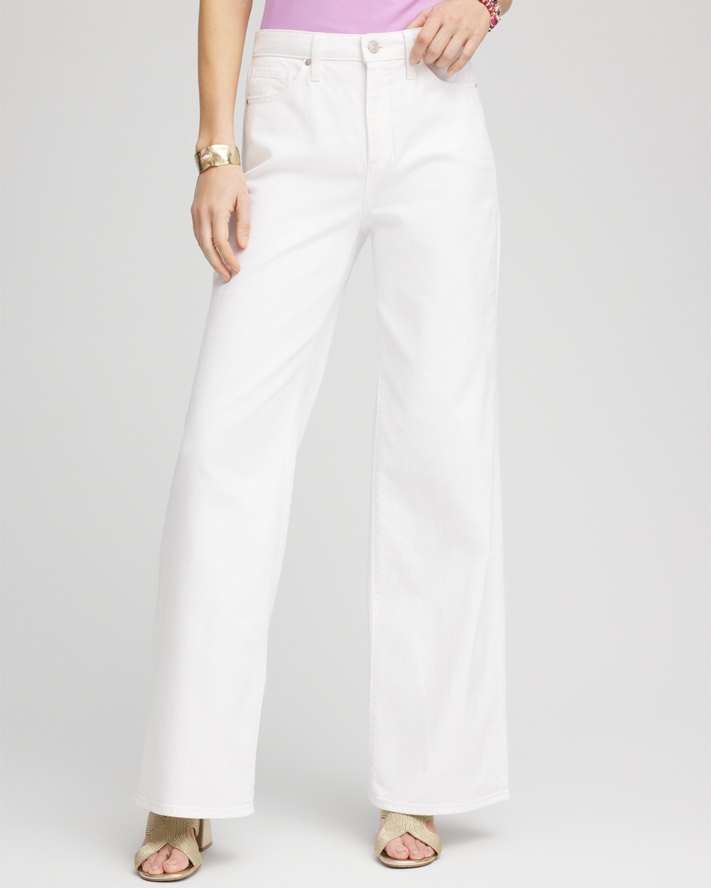 Petite So Slimming\u00AE High-Rise Wide-Leg Jeans