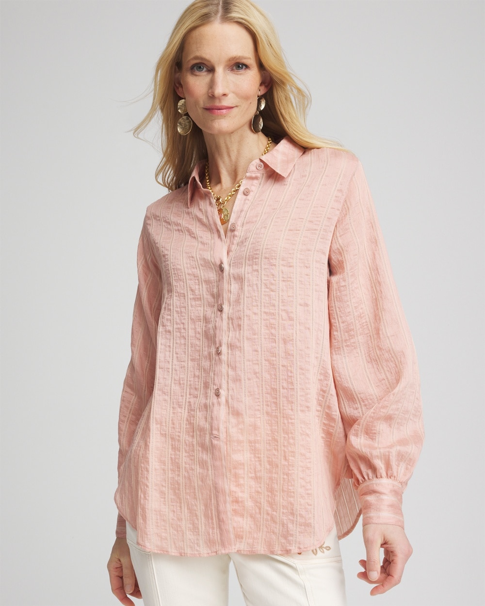 Classic Soft Button-front Blouse