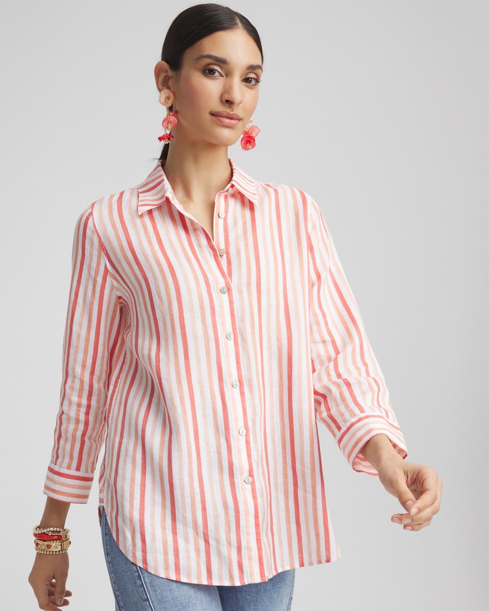 No Iron\u2122 Striped Linen Shirt