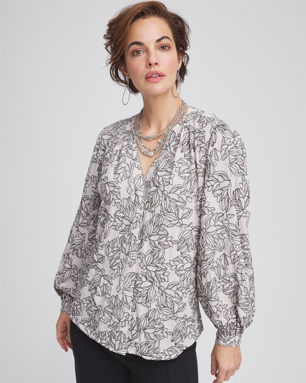 Crepe Embroidered Blouse