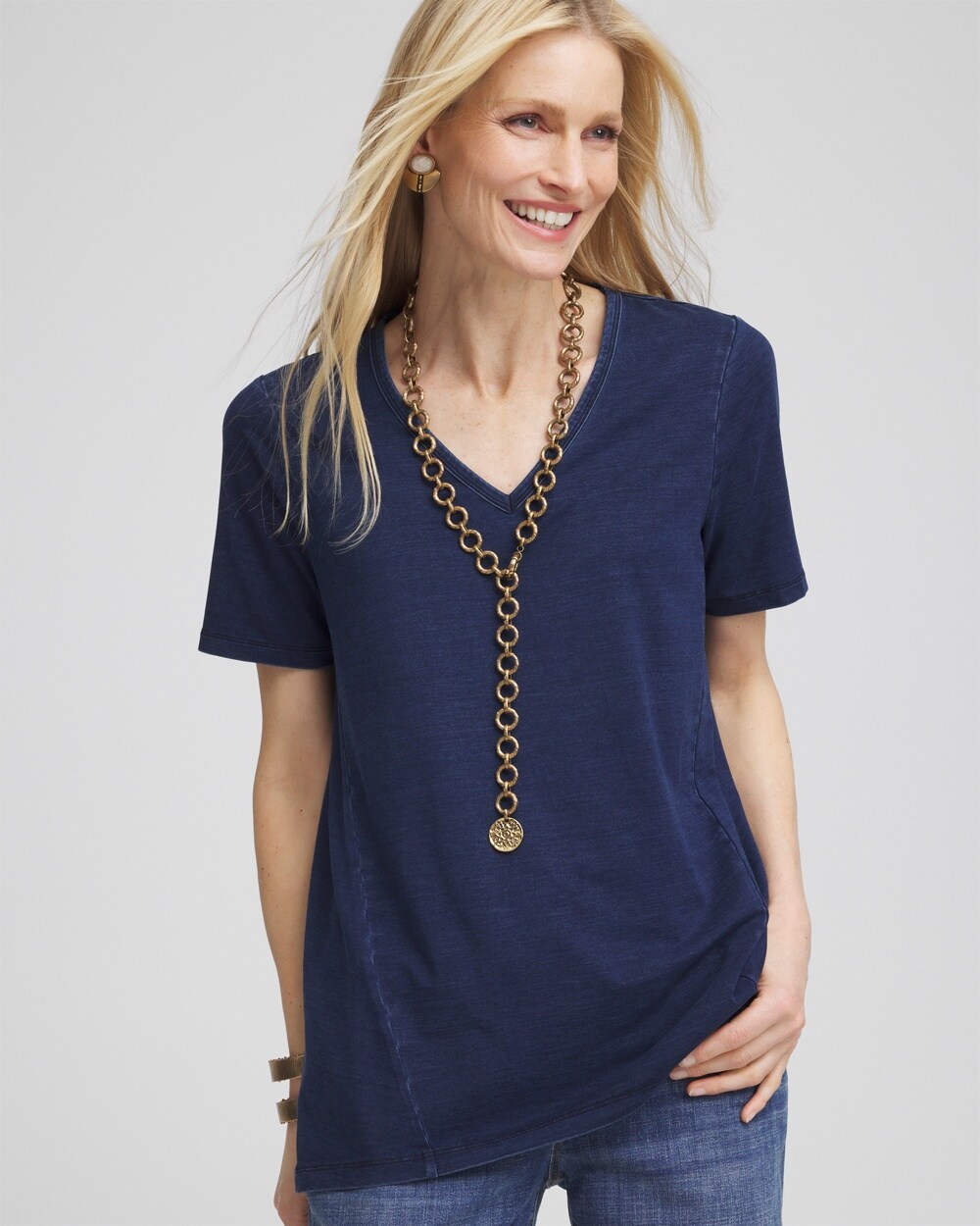 Denim V-Neck Tee