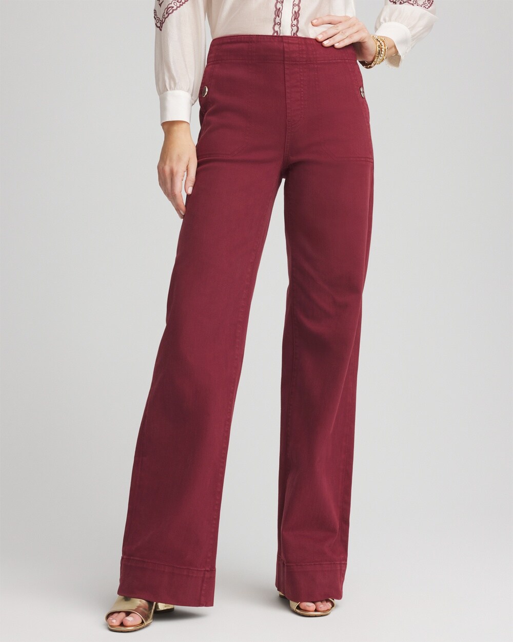 Petite Pull-On Wide-Leg Jeans