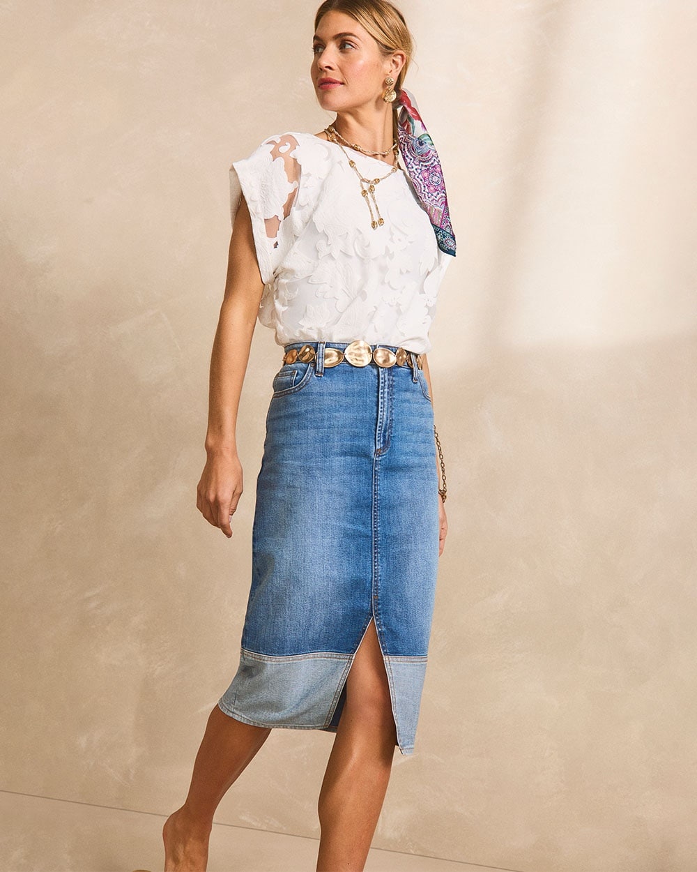 High-Rise Jean Skirt