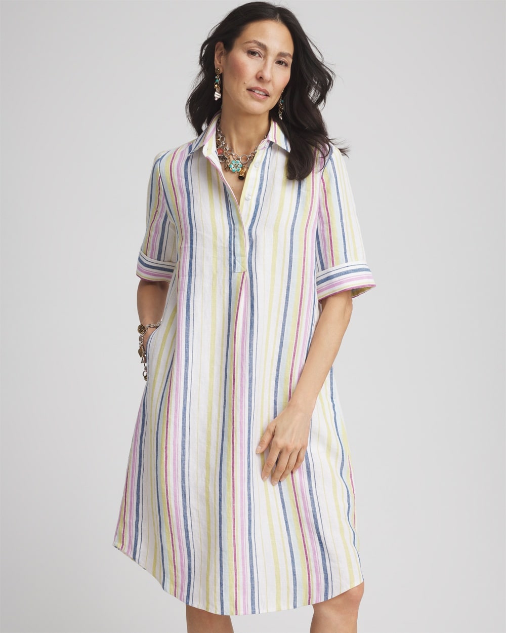 Striped Linen Shirtdress