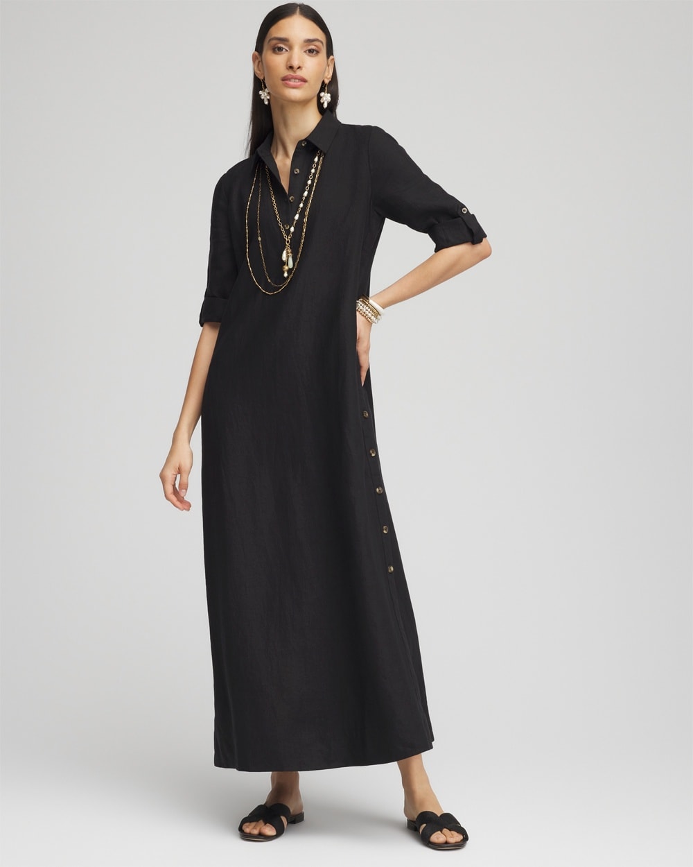 Linen Maxi Shirtdress