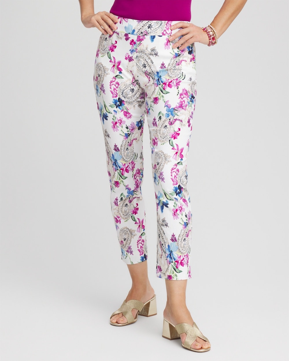 Brigitte\u2122 Paisley Floral Cropped Pants